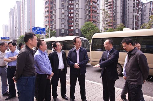 4月23日,市市政委主任谭大辉来区调研. 廖婉廷 摄